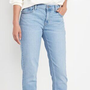 Mid-Rise Boyfriend Straight Jeans